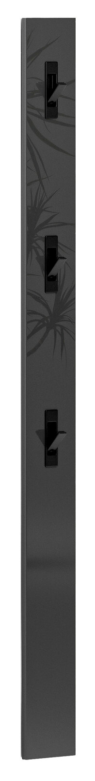 XORA Garderobenleiste IDEA ANTHRAZIT Garderobenleiste in dunklem Design mit drei Haken, seitliche Perspektive