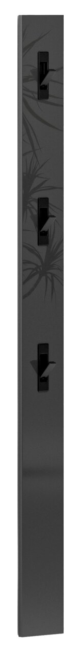 XORA Garderobenleiste IDEA ANTHRAZIT Garderobenleiste in dunklem Design mit drei Haken, seitliche Perspektive