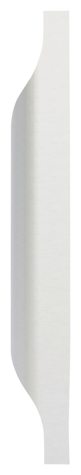 Hom´in Griffleiste UNIT Seitenansicht einer edelstahlfarbenen Griffleiste mit geschwungenem Design.