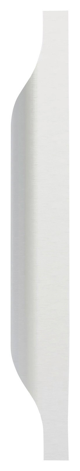 Hom´in Griffleiste UNIT Seitenansicht einer edelstahlfarbenen Griffleiste mit geschwungenem Design.