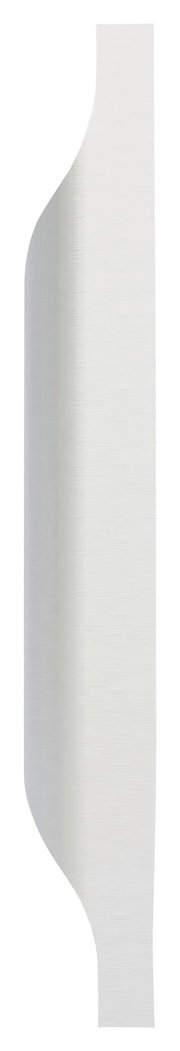 Seitenansicht einer edelstahlfarbenen Griffleiste mit geschwungenem Design.