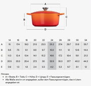 Runder Bräter in Orange mit Deckel und Griffen, Seitenansicht, 24 cm Durchmesser.