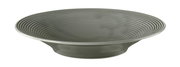 Suppenteller 22,5 cm in perlgrau mit geriffeltem Design, seitliche Perspektive