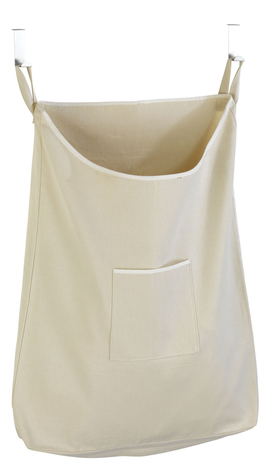 Zurbrüggen Wäschesammler CANGURO Beiger Wäschesammler Canguro mit Fronttasche, von vorne betrachtet.