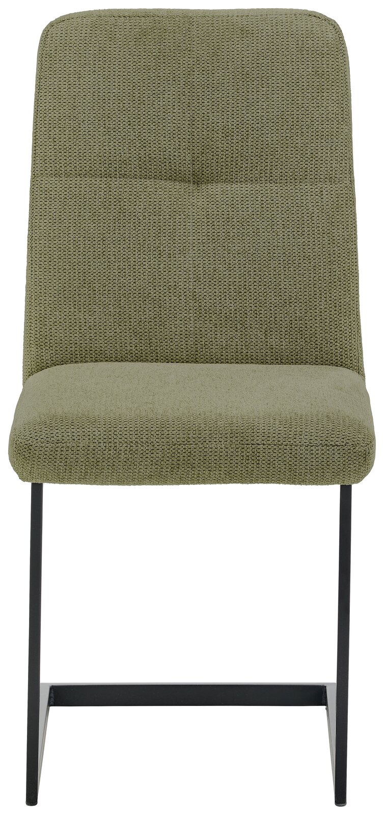 Grüner Schwingstuhl mit Metallgestell, Vorderansicht