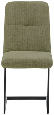 Grüner Schwingstuhl mit Metallgestell, Vorderansicht