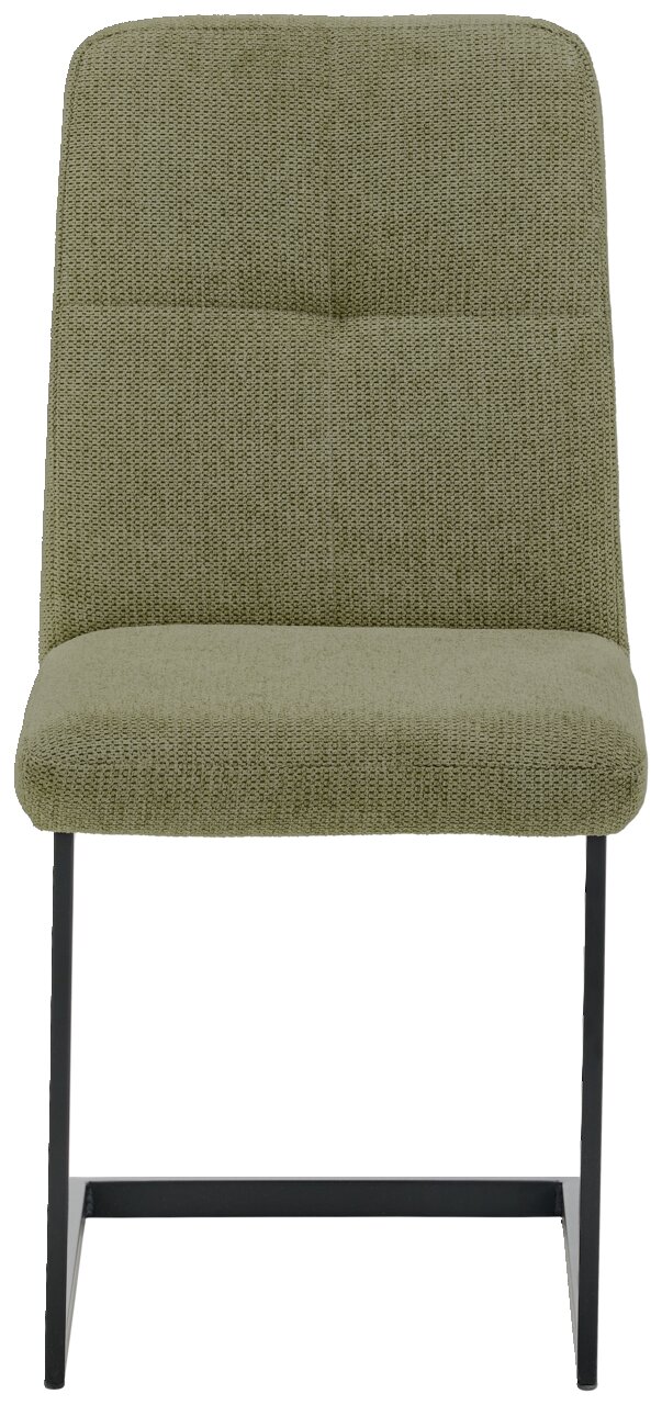 Grüner Schwingstuhl mit Metallgestell, Vorderansicht