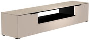 Beiges XL TV-Lowboard mit modernem Design, seitliche Perspektive