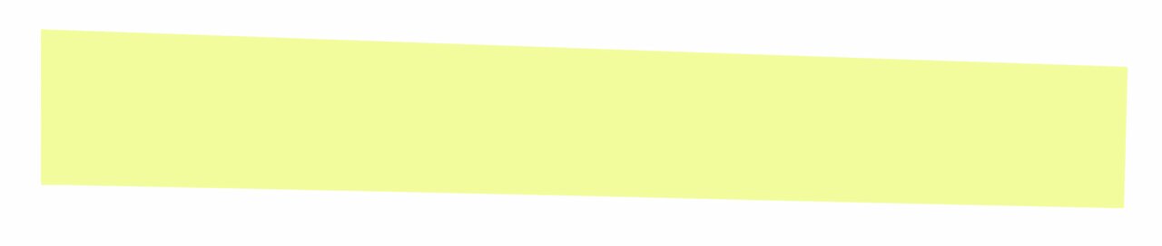 Gelbes, rechteckiges Objekt in schräger Perspektive