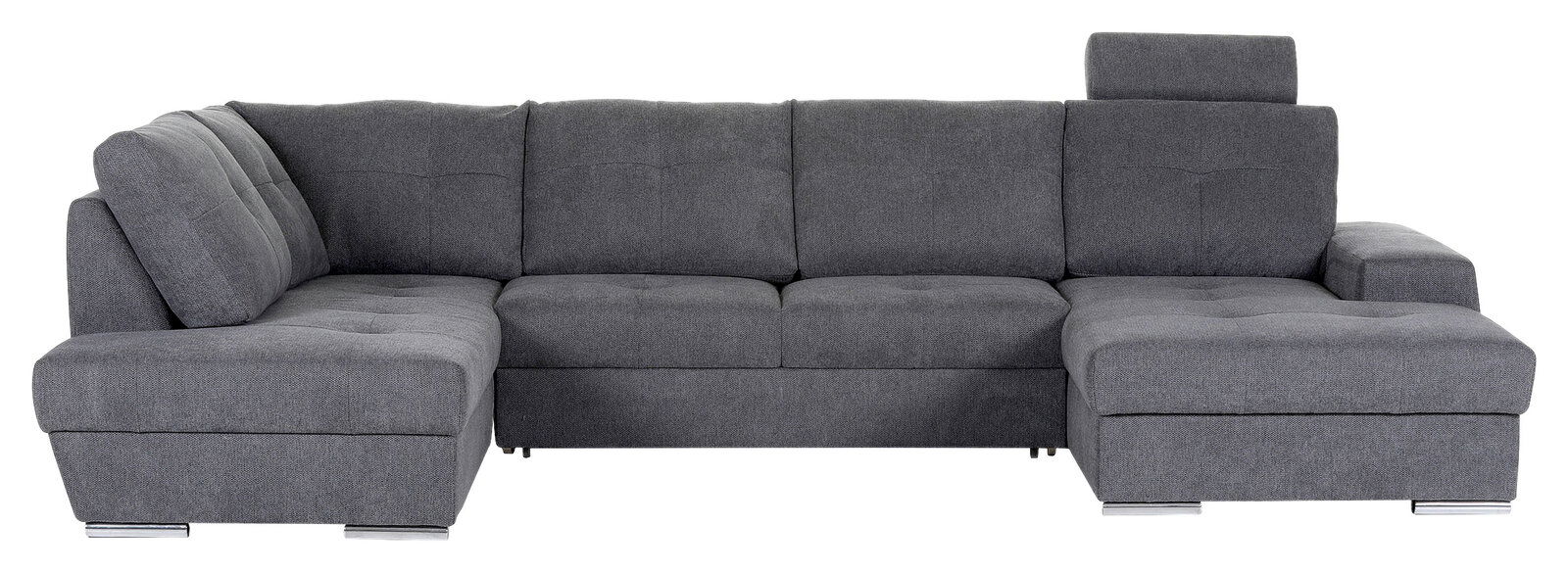 Graues Ecksofa mit Ottomane, Frontalansicht