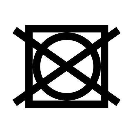Symbol für nicht im Trockner trocknen, schwarze Linien auf weißem Hintergrund, Frontalansicht