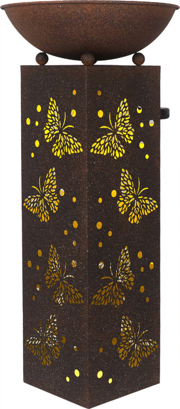 Solarleuchte mit Schmetterlingsdesign, seitliche Perspektive