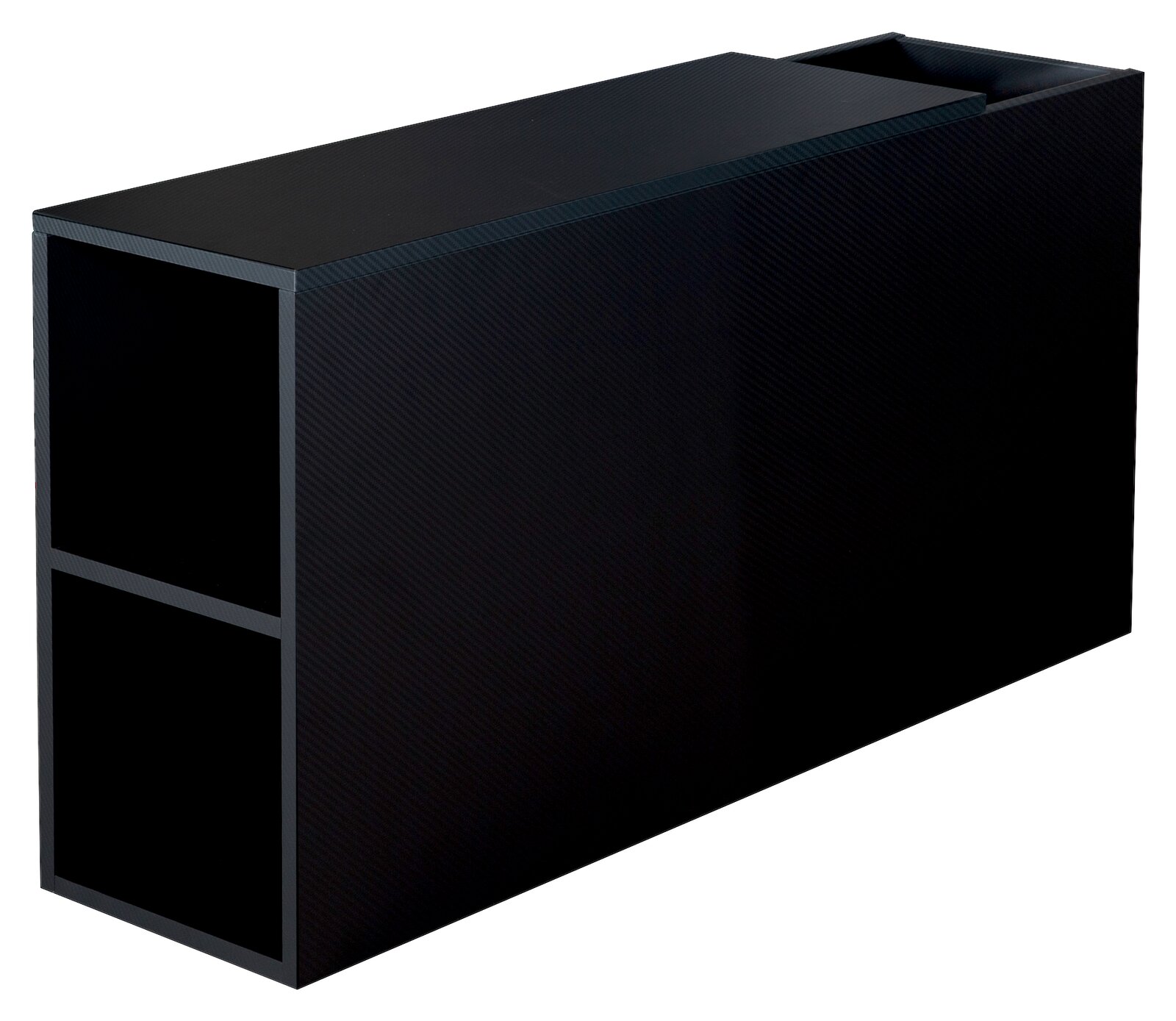 Zurbrüggen Kopfteil (für Stauraumbett) MINECRAFT Schwarzes Kopfteil für Stauraumbett mit zwei offenen Fächern, seitliche Perspektive