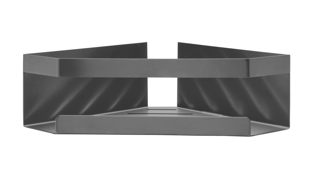Hoekplank Meleto in gunmetal, vooraanzicht