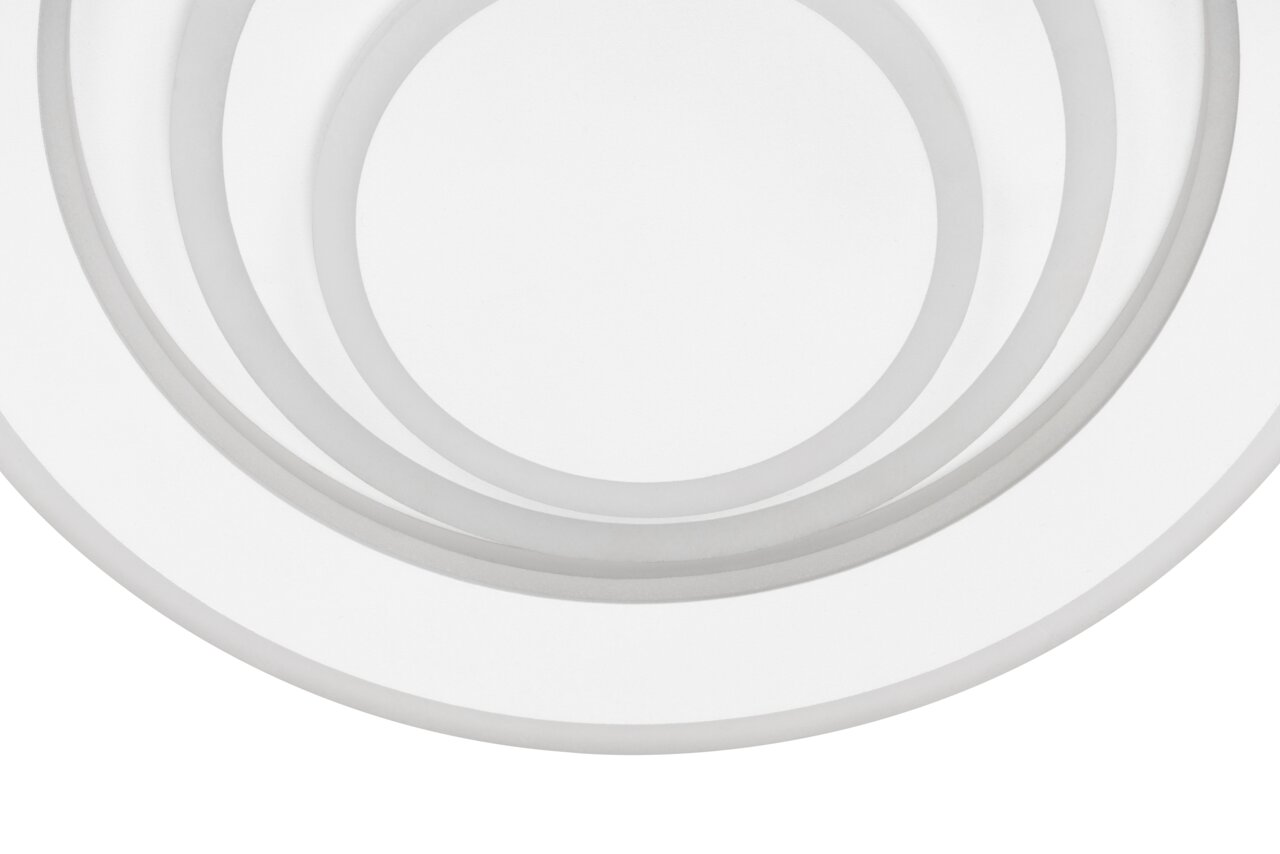 Moderne led-plafondlamp met een cirkelvormig ontwerp, gezien van onderaf