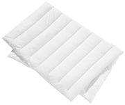 Vegan Dream Duobett 155x220cm in schräger Draufsicht, weiße, gestepptes Design