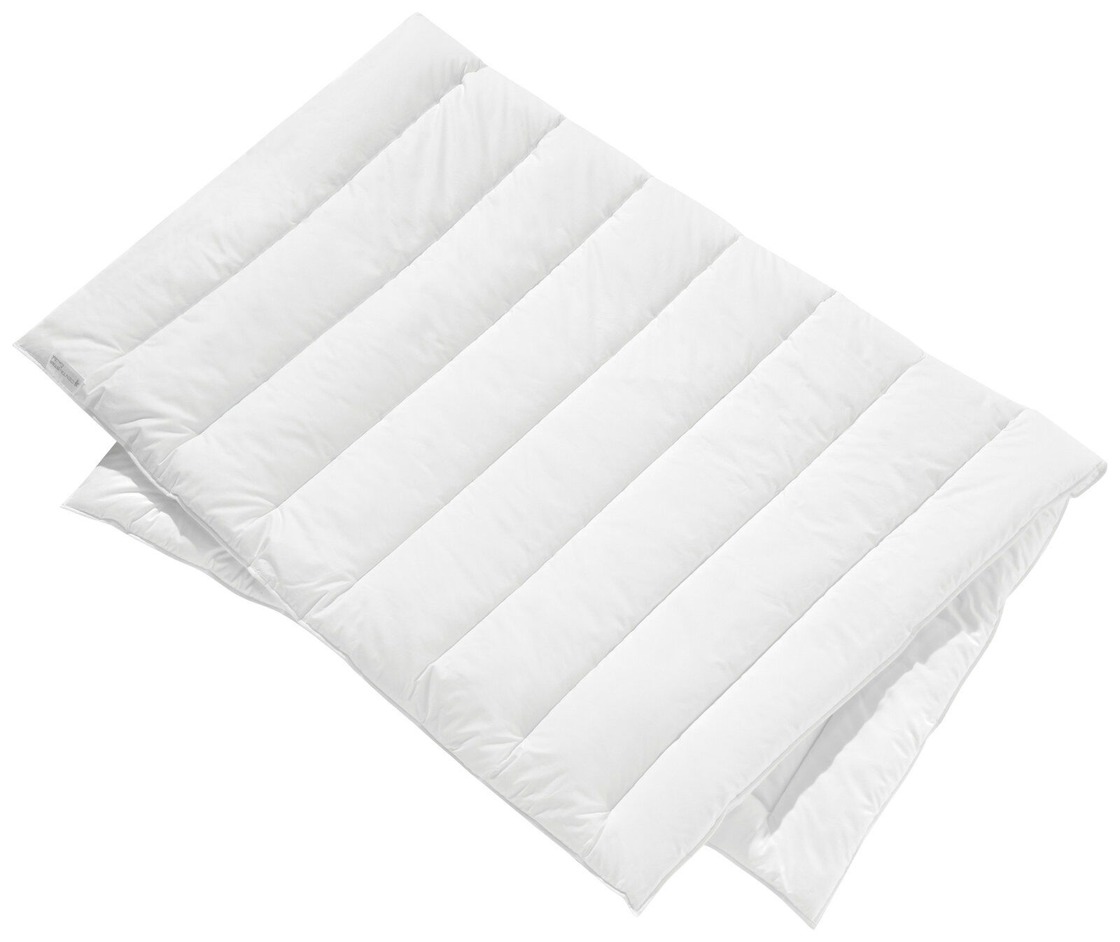 Vegan Dream Duobett 155x220cm in schräger Draufsicht, weiße, gestepptes Design