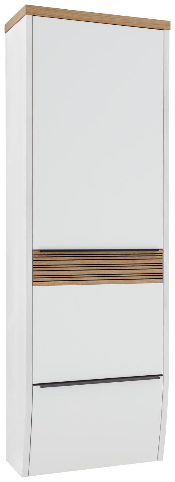 Dieter Knoll Hängegarderobenschrank ARCO NOVA Moderner Hängegarderobenschrank in Weiß mit Holzdetails, Frontalansicht