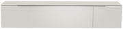 Frontansicht eines weißen XL Hänge-Lowboards mit glatter Oberfläche und minimalistischen Linien.