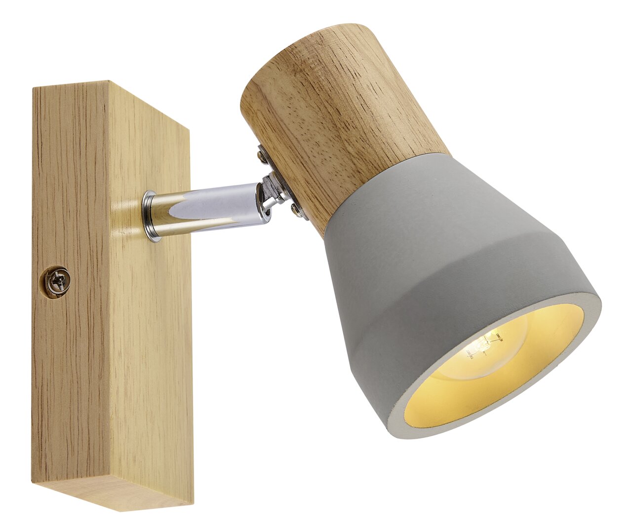 Novel Strahler STRAHLER Moderner Strahler mit Holz- und Metallelementen, seitliche Perspektive