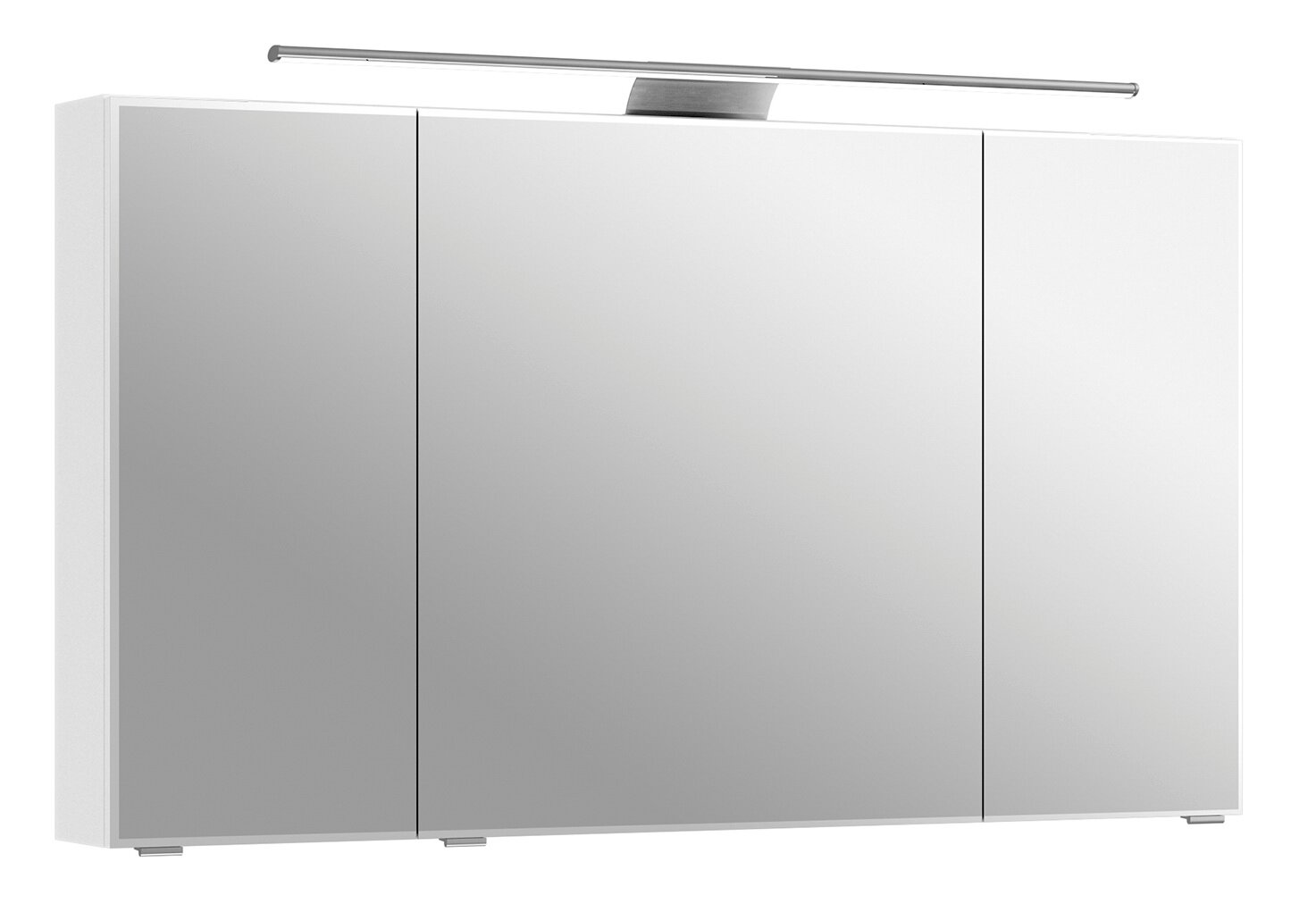 Pelipal Spiegelschrank SERIE 6005 SPRINT Moderner Spiegelschrank mit drei Türen und integrierter Beleuchtung, seitliche Perspektive