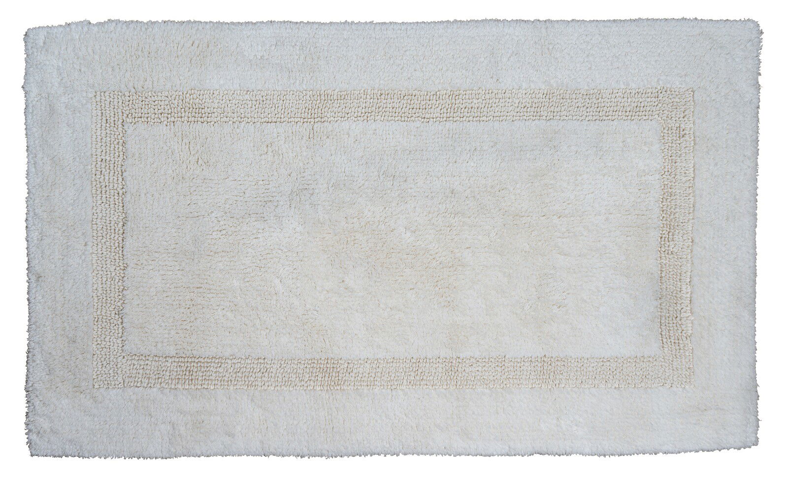 Weißer rechteckiger Badteppich 60x60cm aus der Vogelperspektive