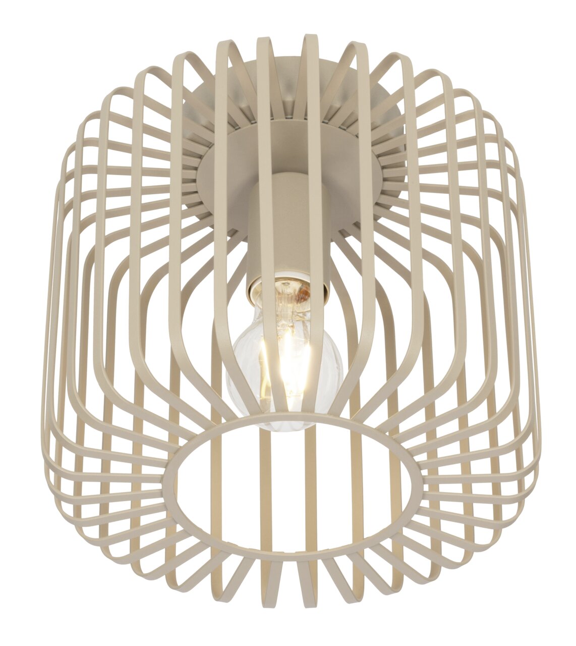 Novel Deckenleuchte KORRES Moderne Deckenleuchte mit geometrischem Design aus beigem Metall, seitliche Perspektive