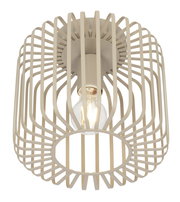 Moderne Deckenleuchte mit geometrischem Design aus beigem Metall, seitliche Perspektive