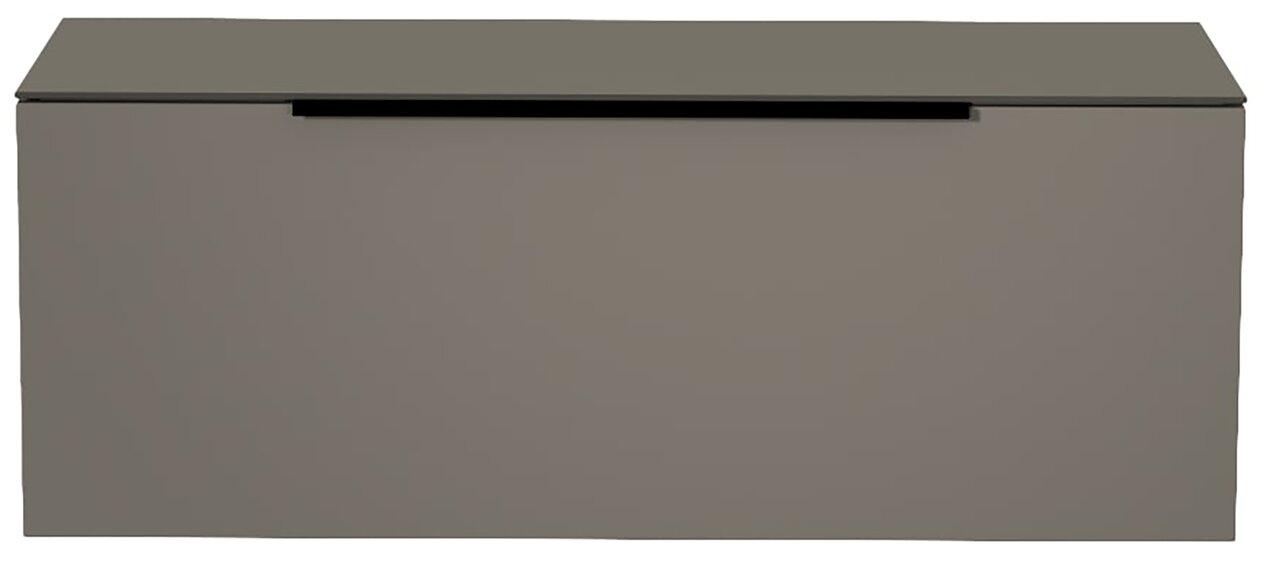 Frontansicht eines modernen, grauen Hänge-Lowboards der Serie BORMIO von Moderano.