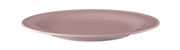 Runder Frühstücksteller 23 cm in Rosa mit Rillenmuster, seitliche Perspektive