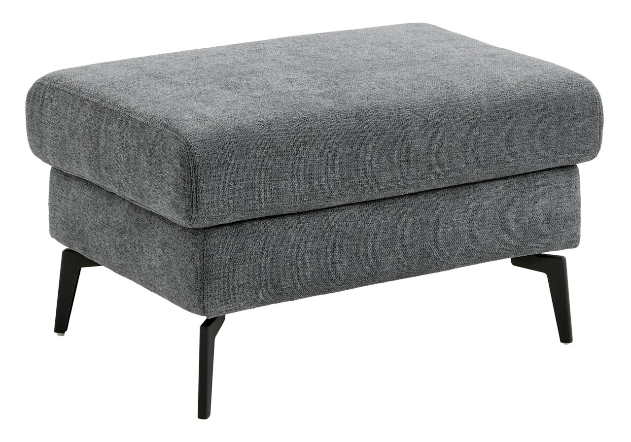 Beldomo System XL Hocker HAGEN S Grauer XL Hocker mit schwarzem Metallgestell, seitliche Perspektive