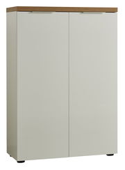 Moderner Schuhschrank mit zwei Türen in Holzoptik, Frontalansicht