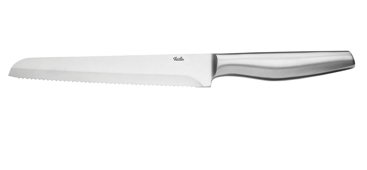 Brotmesser mit Wellenschliff und ergonomischem Griff, seitliche Ansicht