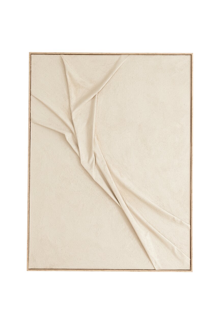 Light&Living Wandornament ELINOR Wandornament mit gefalteter Textur in neutralen Tönen, frontal abgebildet