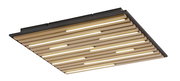 Moderne Wand- und Deckenleuchte Q-AKUS mit Holzlamellen und integrierter LED-Beleuchtung, seitliche Perspektive