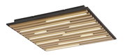 Moderne Wand- und Deckenleuchte Q-AKUS mit Holzlamellen und integrierter LED-Beleuchtung, seitliche Perspektive