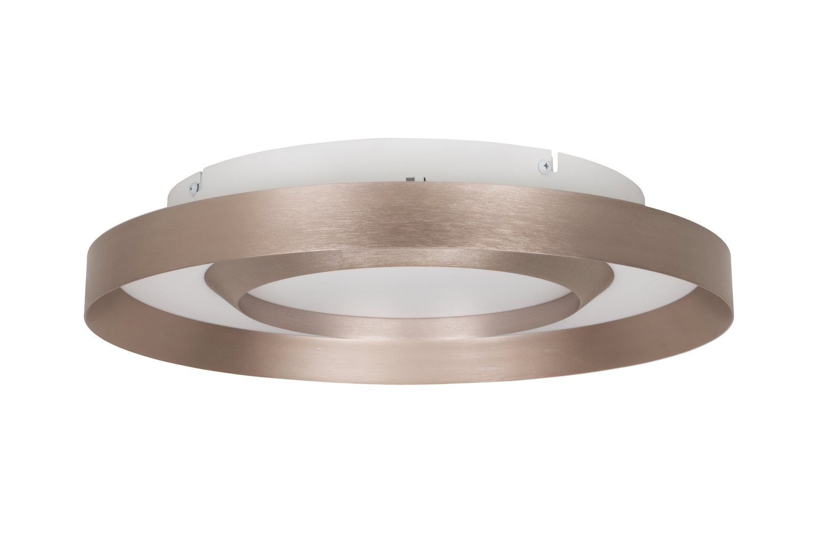Moderne LED-Deckenleuchte mit kreisförmigem Design, seitliche Perspektive