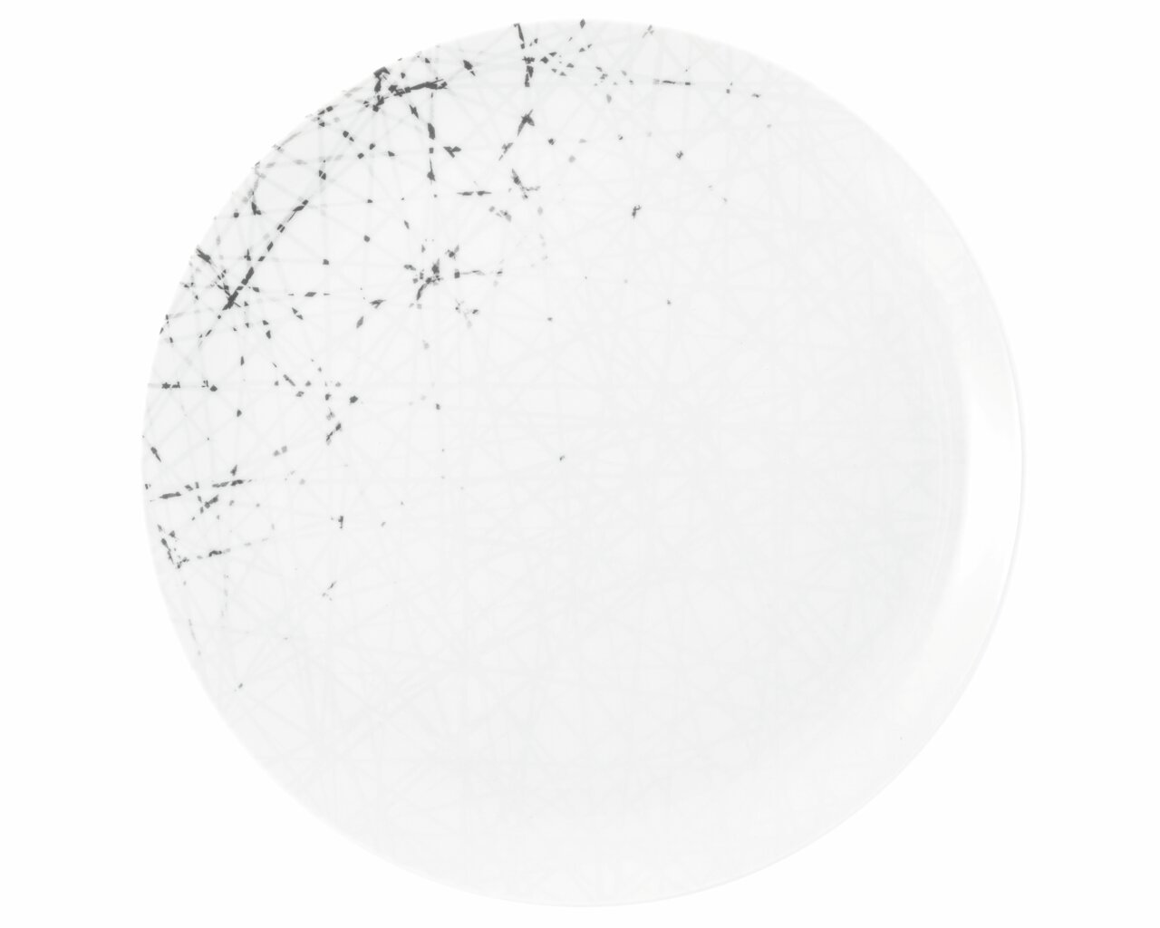Speiseteller Liberty 27,5cm mit abstraktem, schwarzem Linienmuster, Draufsicht