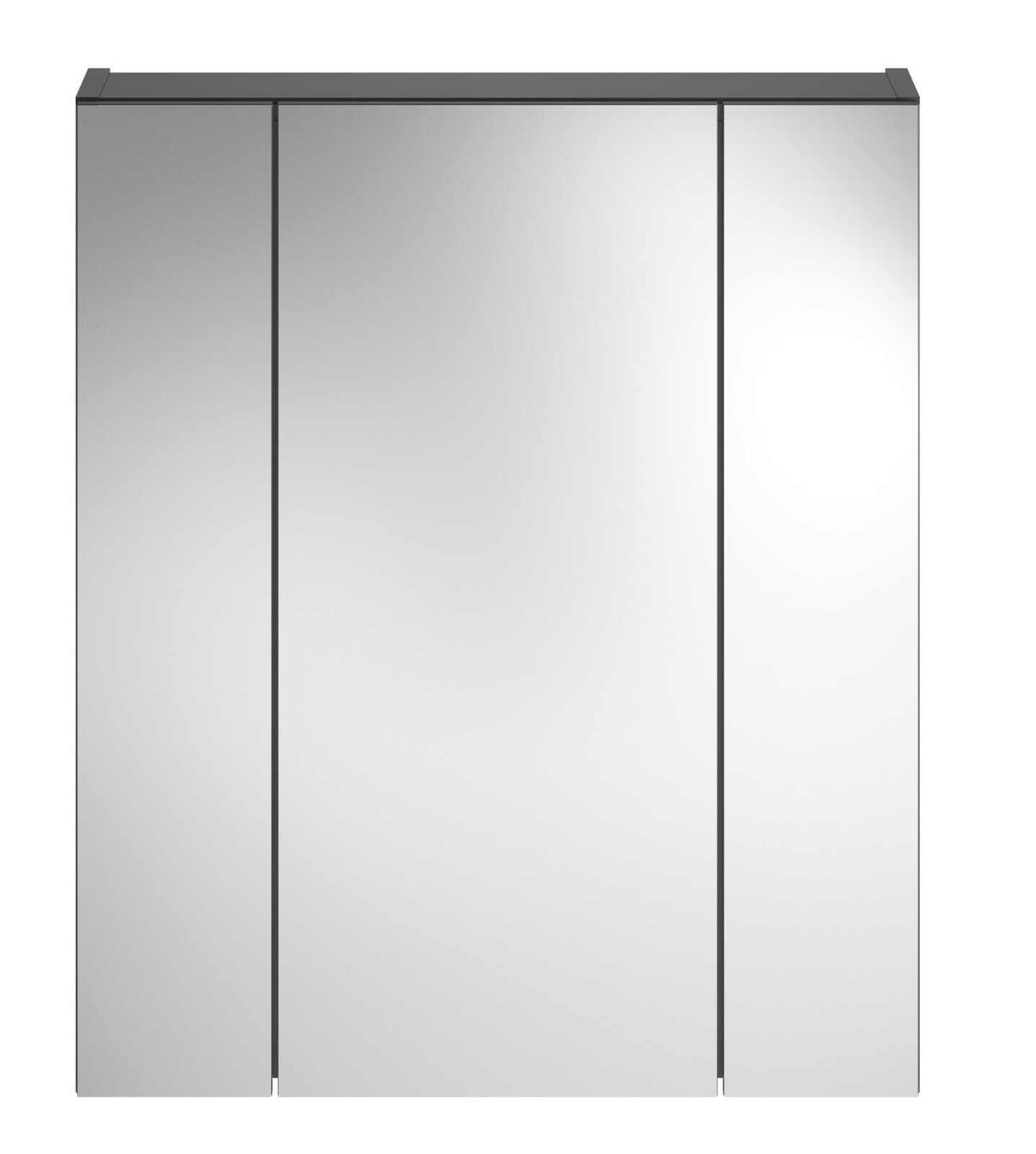 Spiegelschrank mit drei Türen, frontal betrachtet, Teil der Badkombination LINUS.