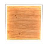 Quadratische Deckenleuchte mit Holzoptik, von oben betrachtet