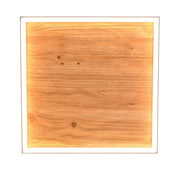 Quadratische Deckenleuchte mit Holzoptik, von oben betrachtet