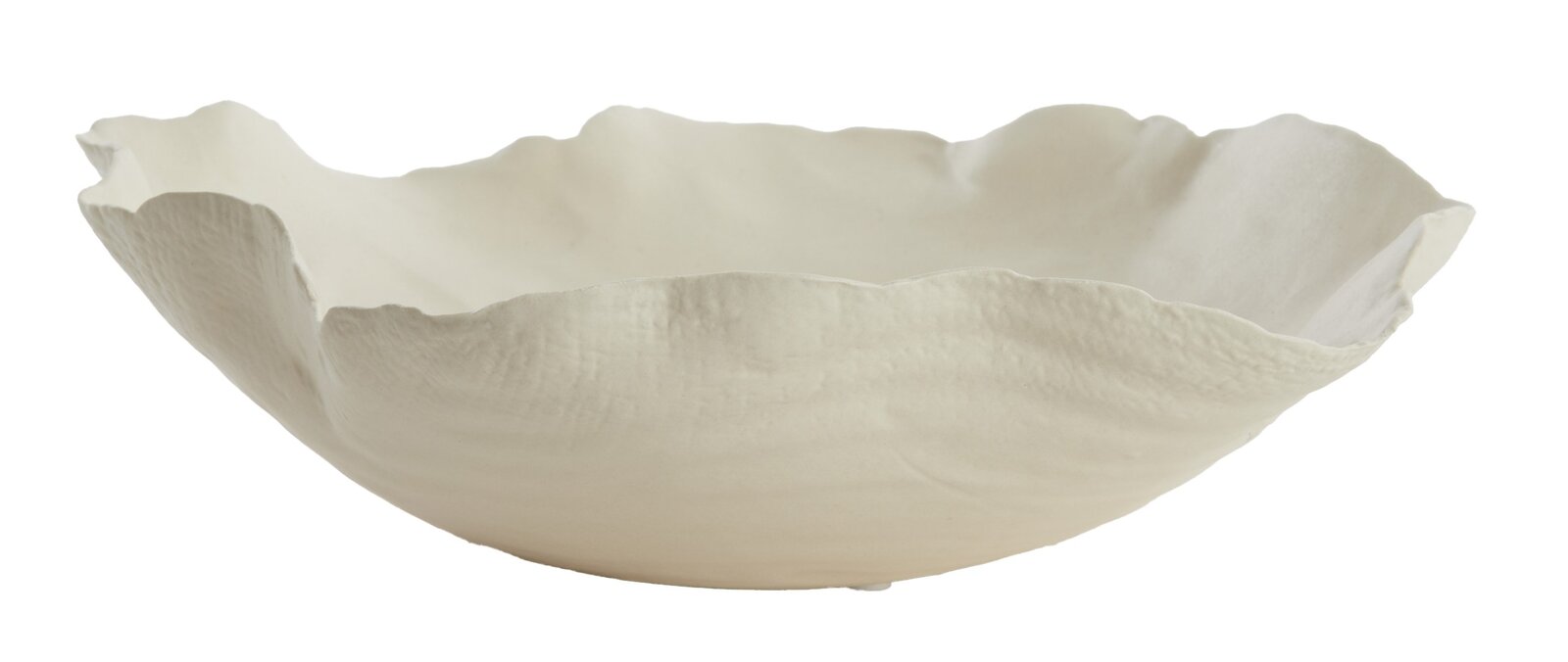 Light&Living Schale BANDA Ø18,5cm Weiße, organisch geformte Schale aus Keramik, seitliche Perspektive