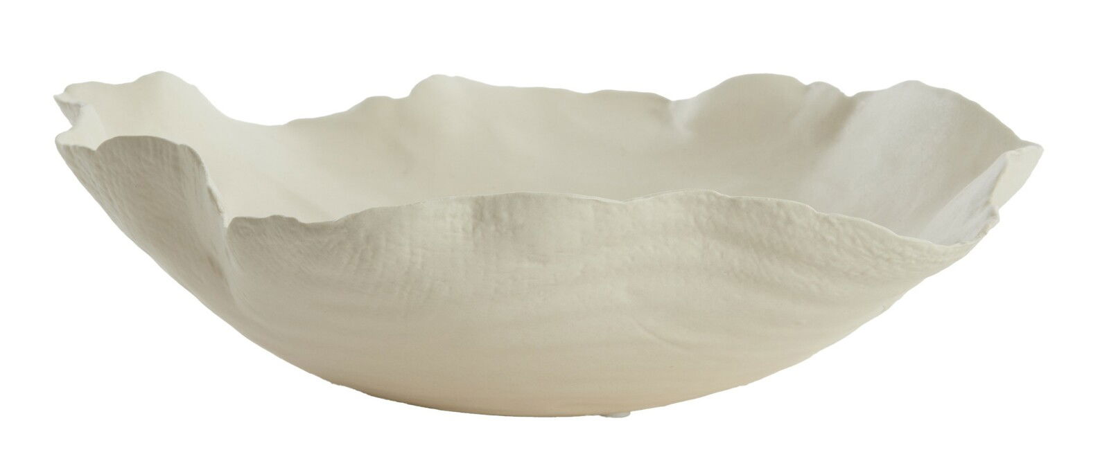 Light&Living Schale BANDA Ø18,5cm Weiße, organisch geformte Schale aus Keramik, seitliche Perspektive