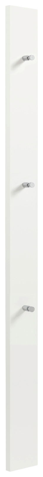 Dieter Knoll Garderobenpaneel SORRENT Weißes Garderobenpaneel mit drei Haken, seitliche Perspektive