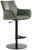 Novel Barhocker YUKI Moderner grüner Barhocker mit gepolsterter Rückenlehne und Armlehnen, seitliche Perspektive