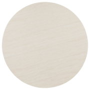 Runde Tischplatte in hellem Beige mit dezenter marmorierter Maserung, Draufsicht von oben auf weißem Hintergrund