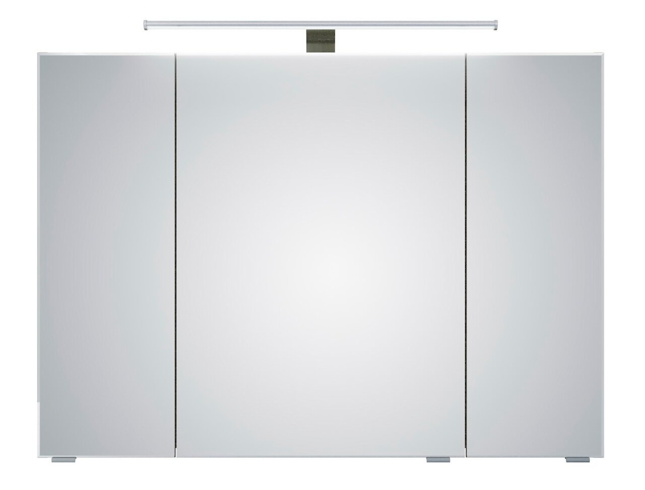 Pelipal Spiegelschrank SERIE 6005 SPRINT Moderner Spiegelschrank mit drei Türen und integrierter Beleuchtung, Frontalansicht.
