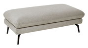 Grauer XXL-Hocker mit schwarzem Metallgestell, seitliche Perspektive