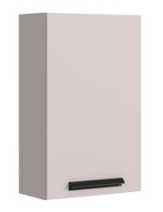 Hängeschrank in seitlicher Perspektive mit schlichtem Design und schwarzem Griff