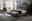 XORA Polsterbett MATTIS Modernes Polsterbett in einem stilvollen Schlafzimmer mit Waldbild an der Wand, Tageslicht von links